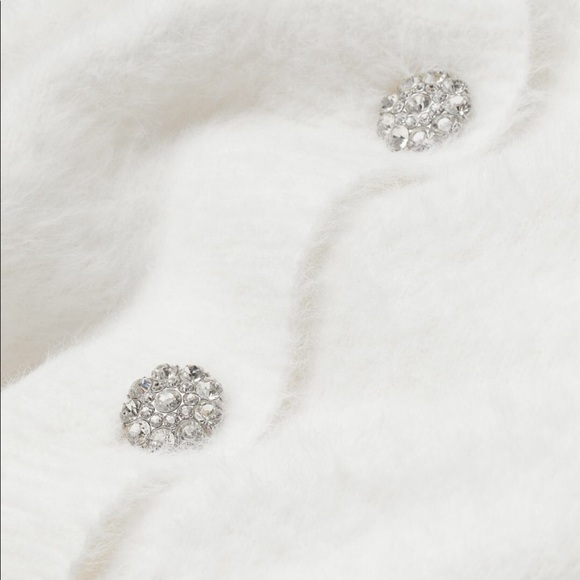 H&M fluffy cardigan rhinestone buttons - Picture 9 of 9
